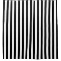 Rideau de douche à rayures noir et blanc