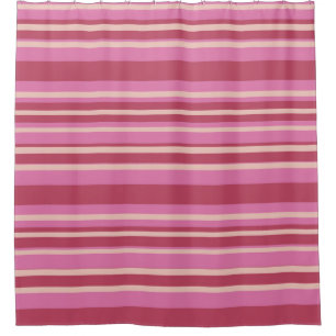 Rideau de douche à rayures rose et jaune