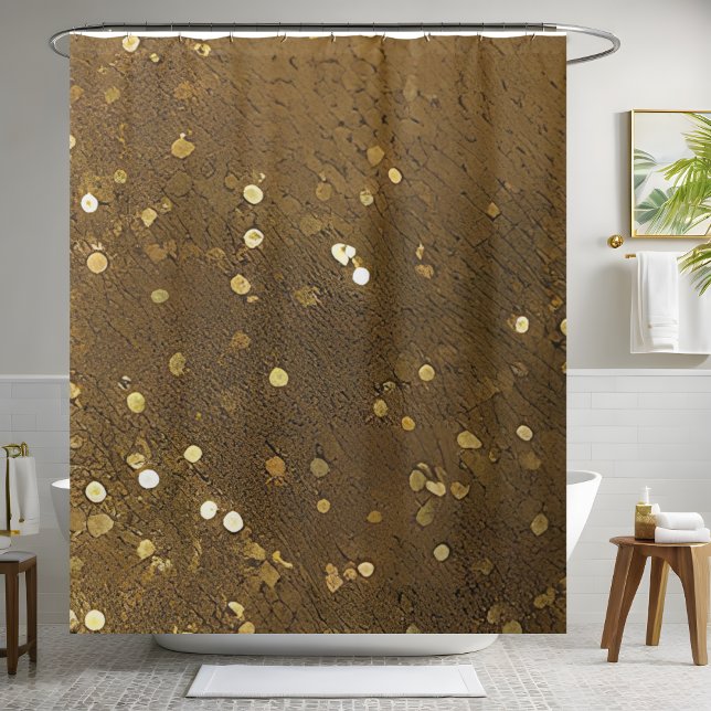 Rideau de douche à séquence Brown et or (Créateur téléchargé)