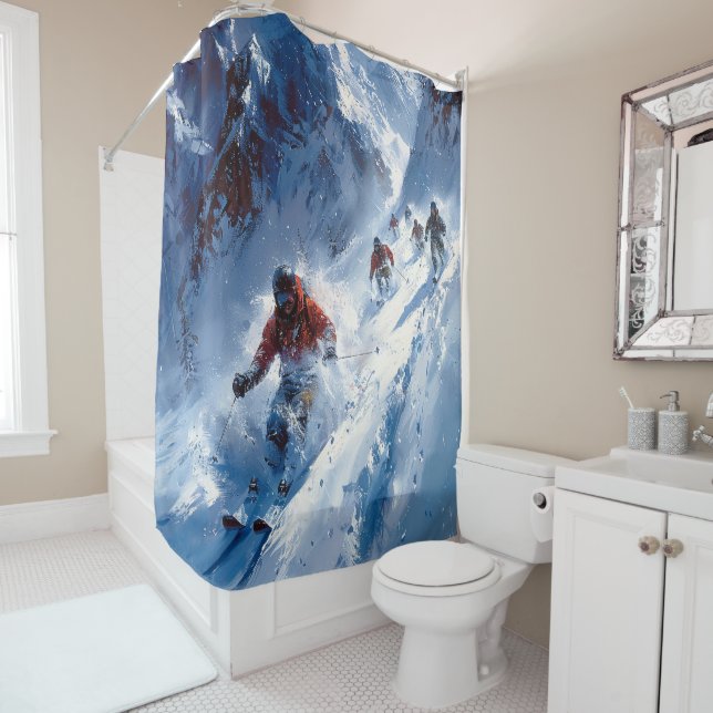 Rideau de douche à ski (En situation)