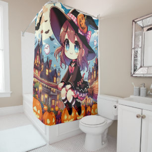 Rideau de douche à thème Halloween pour les amateu