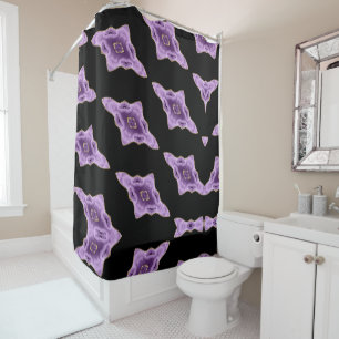 Rideau de douche abstrait en agate violette