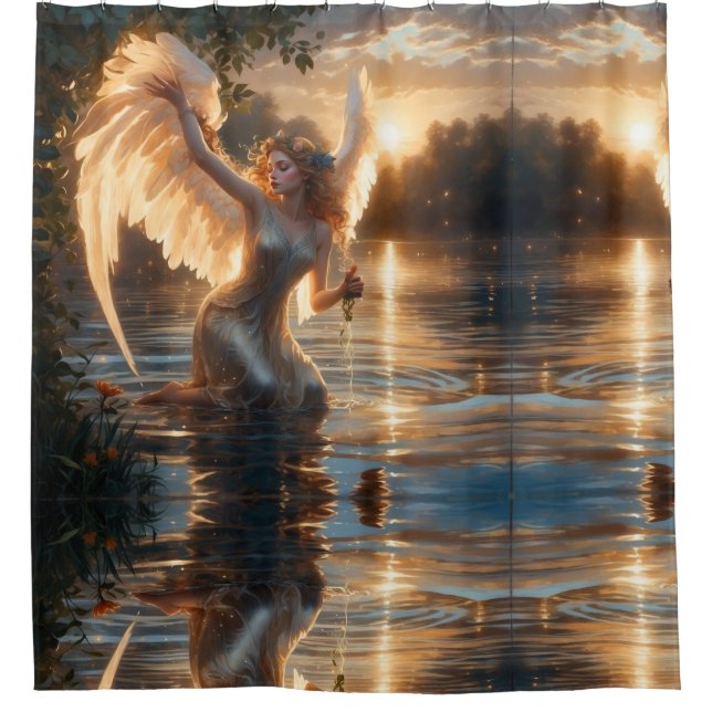 Rideau de douche "Angelic Grace at Sunrise" (Devant)