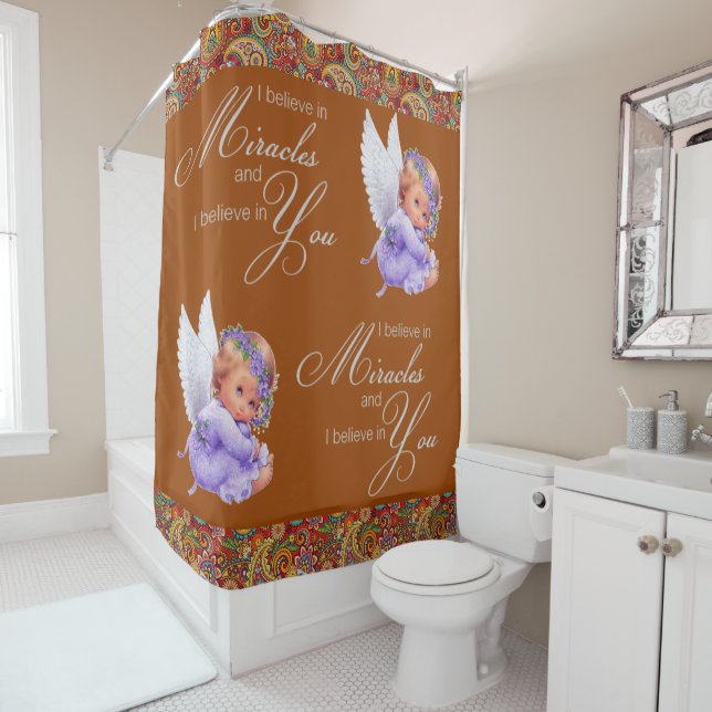 Rideau de douche Angels Paisley (En situation)