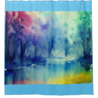 Rideau de douche aquarelle