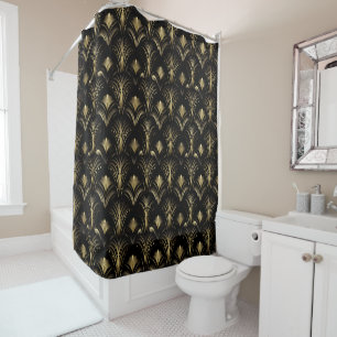 Rideau de douche Art Déco Black Gold 1920