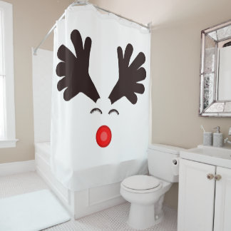 Rideau de douche aux rennes