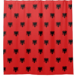 Rideau de douche avec drapeau d'Albanie