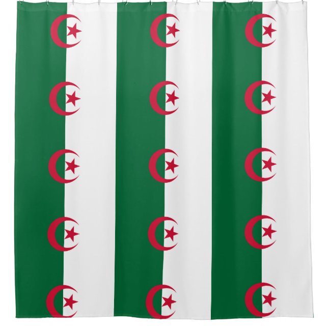 Rideau de douche avec drapeau d'Algérie (Devant)