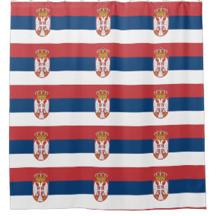 Rideau de douche avec drapeau de la Serbie