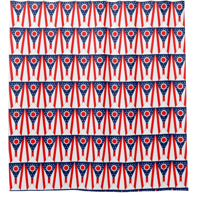 Rideau de douche avec drapeau de l'Etat de l'Ohio, (Devant)