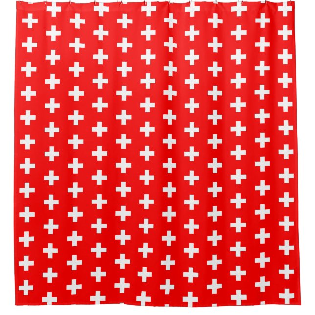 Rideau de douche avec Drapeau de Suisse (Devant)