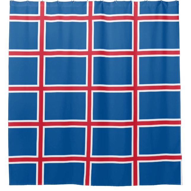 Rideau de douche avec drapeau d'Islande (Devant)