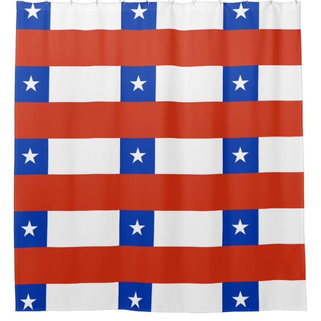 Rideau de douche avec drapeau du Chili (Devant)