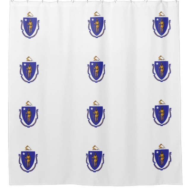 Rideau de douche avec drapeau du Massachusetts, Ét (Devant)