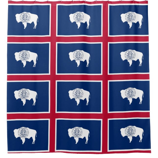 Rideau de douche avec Drapeau du Wyoming, États-Un (Devant)