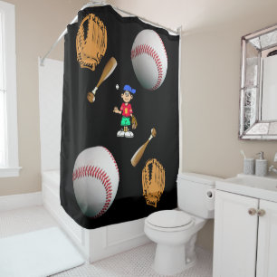Rideau de douche Baseball