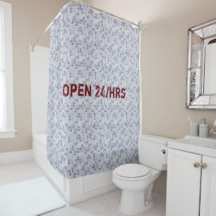 Rideau de douche bleu Brown ouvert 24h/24