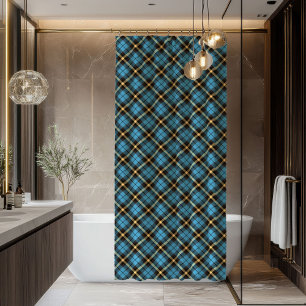Rideau de douche bleu jaune pour salle de bain d'h