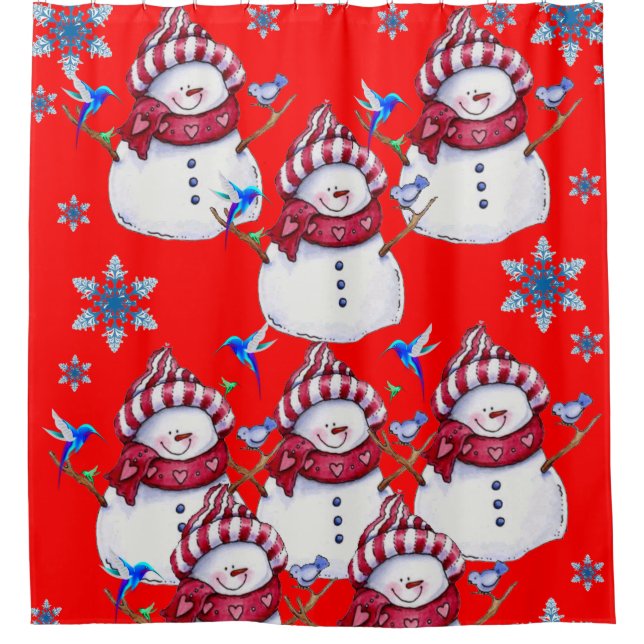 Rideau de douche bonhomme de neige pour enfants ro (Devant)