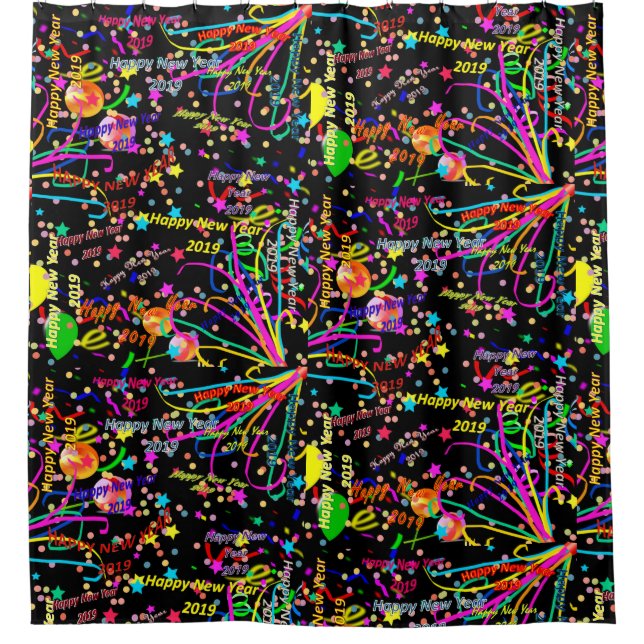 Rideau de douche Bonne année 2019 (Devant)