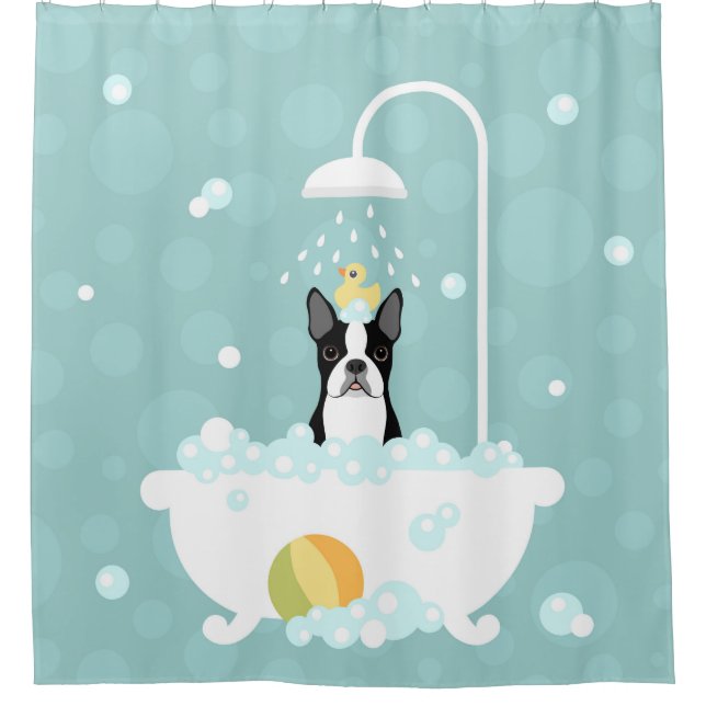 Rideau de douche Boston Terrier (Devant)
