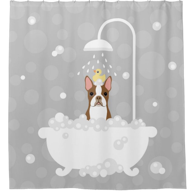Rideau de douche Boston Terrier (Devant)