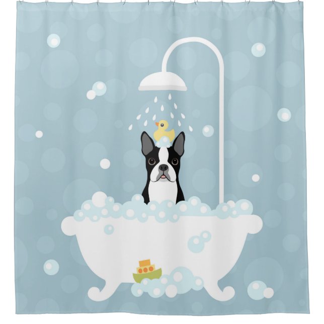 Rideau de douche Boston Terrier (Devant)