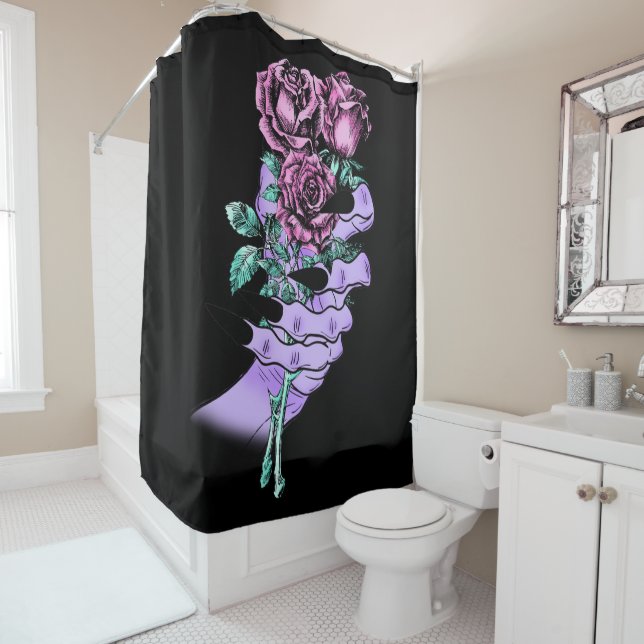 Rideau de douche Bouquet gothique (En situation)