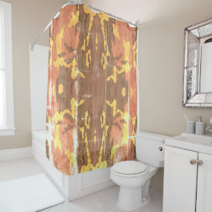 rideau de douche camouflage vintage
