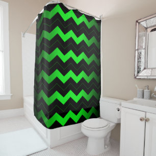 Rideau de douche Chevron vert et noir