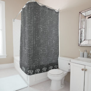 Rideau de douche chic aux hiéroglyphes égyptiens d