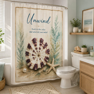 Rideau de douche coquillage détente côtière modern