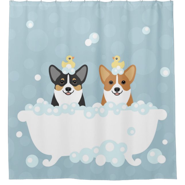 Rideau de douche Corgi (Devant)