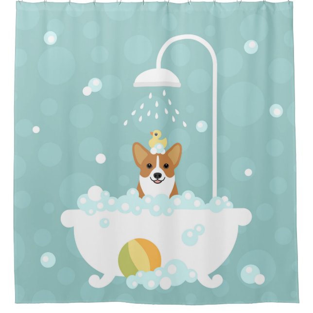 Rideau de douche Corgi (Devant)