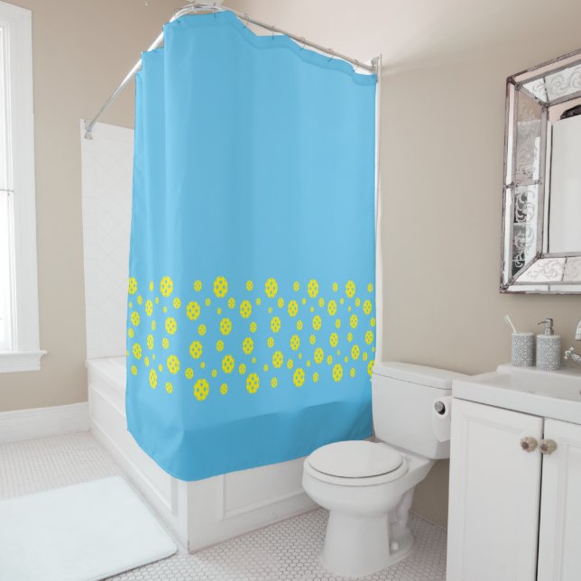 rideau de douche couleur personnalisée avec design (En situation)