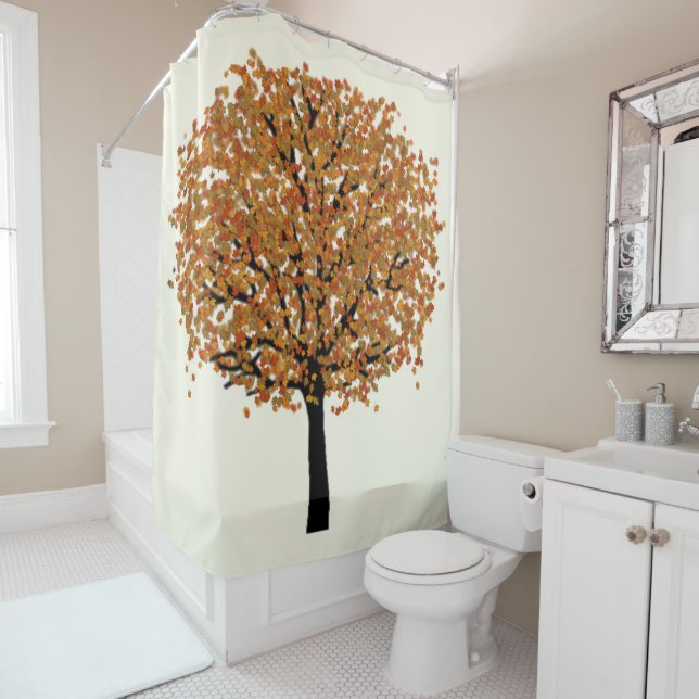 Rideau de douche d'arbre doré (En situation)