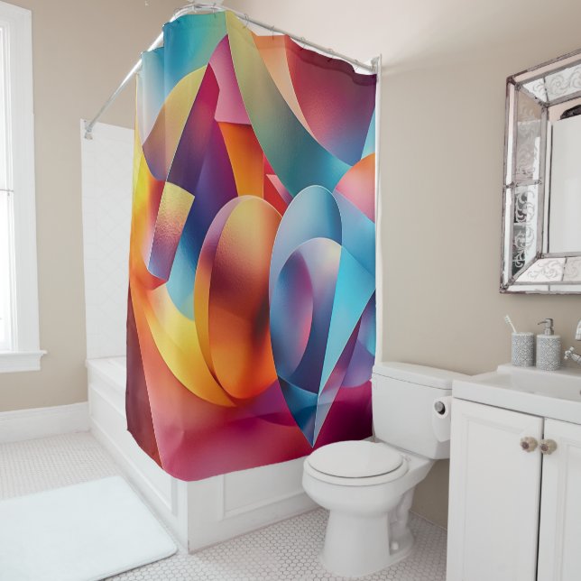 Rideau de douche d'art Abstrait (En situation)