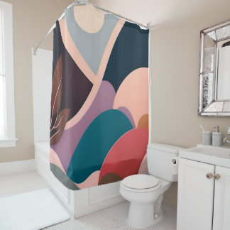 Rideau De Douche D'Art Moderne Du Milieu Du Siècle