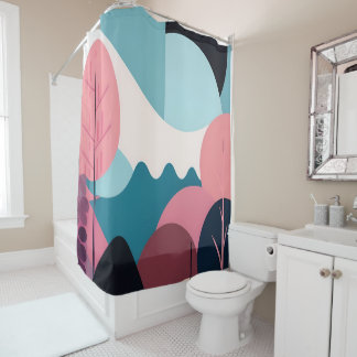 Rideau De Douche D'Art Moderne Du Milieu Du Siècle