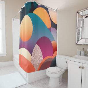 Rideau De Douche D'Art Moderne Du Milieu Du Siècle