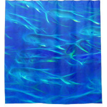 Rideau de douche de banc de poissons