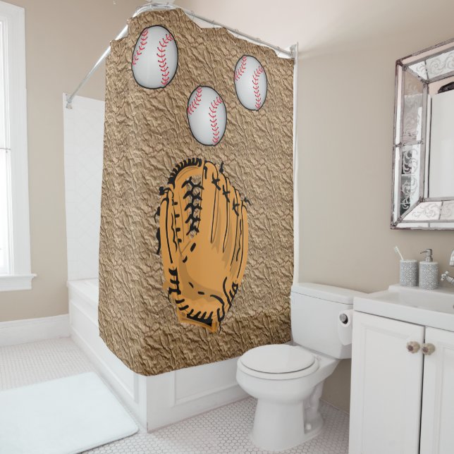 Rideau de douche de baseball (En situation)