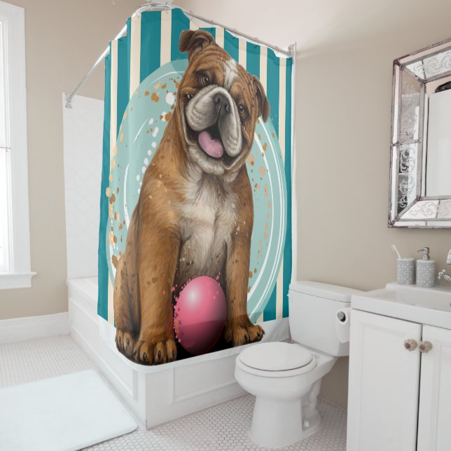 Rideau de douche de Bulldog (En situation)