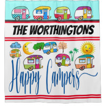 RIDEAU DE DOUCHE DE CAMPERS HEUREUX