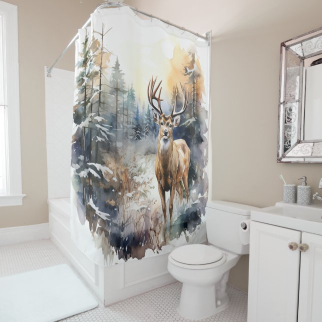Rideau de douche de cerf (En situation)
