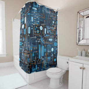 Rideau de douche de circuit électronique