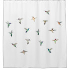 Rideau de douche de colibris