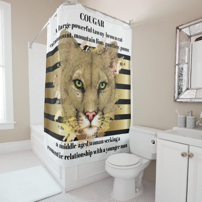 RIDEAU DE DOUCHE DE COUGAR (En situation)