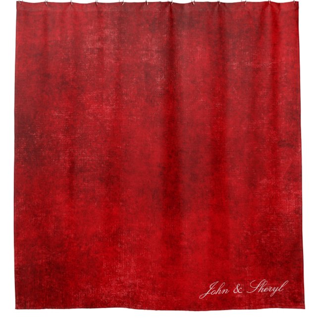 Rideau De Douche De Grunge De Crimson Dramatique (Devant)